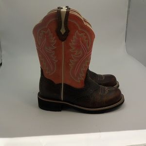 6.5B Ariat Pink Wild Rose Fatbaby Showbaby Brown